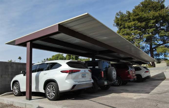 Minimal Steel Covered Parking